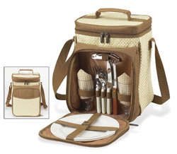 A picnic backpack collection for two.